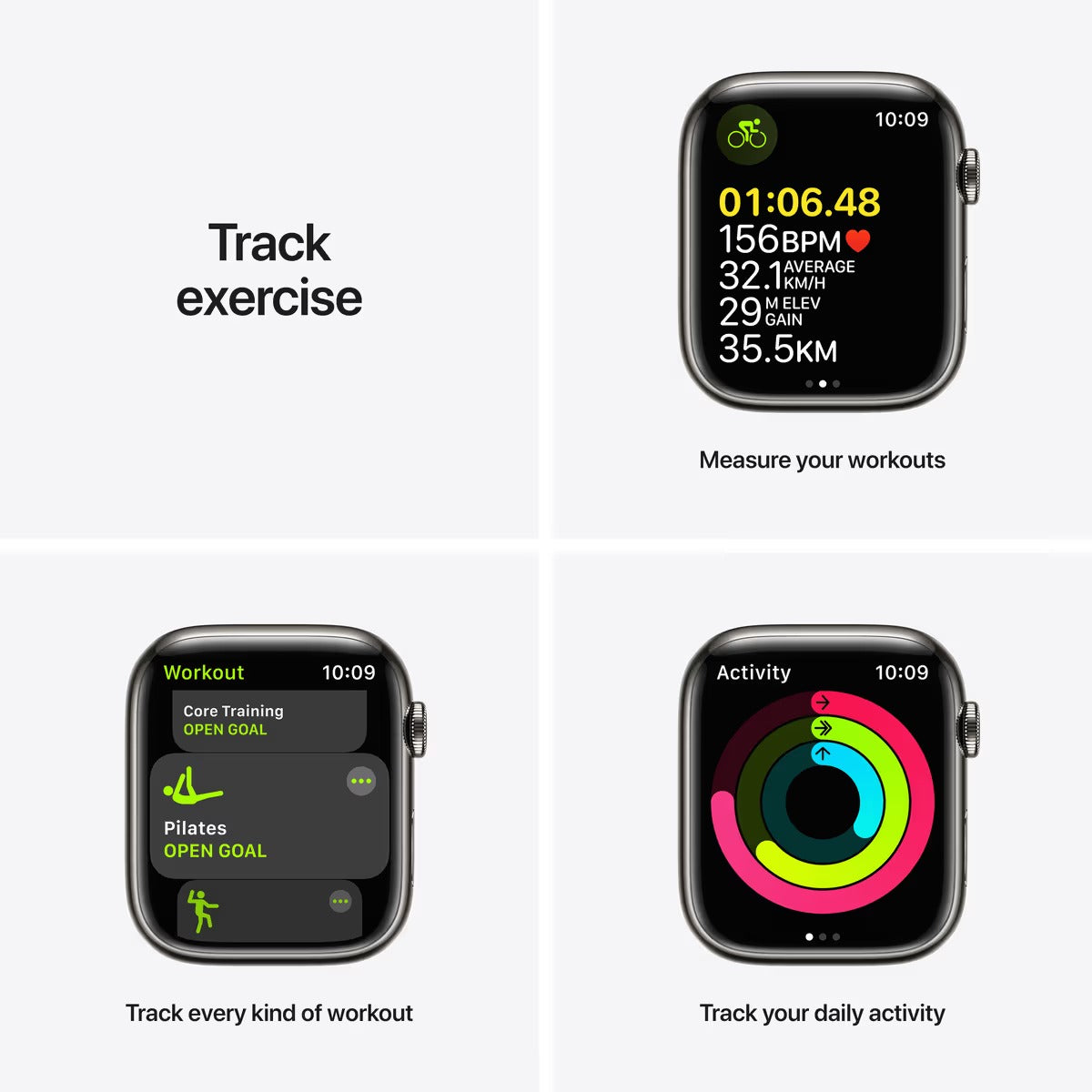 Apple Watch Series 7 GPS + Cellular 45mm - Grafitové pouzdro z nerezové oceli