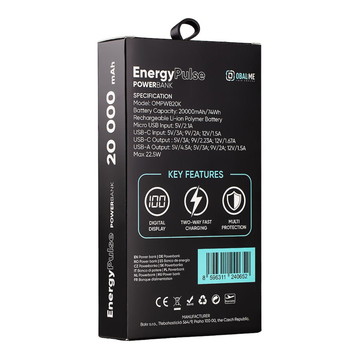 EnergyPulse powerbanka 20000mAh 22.5W
