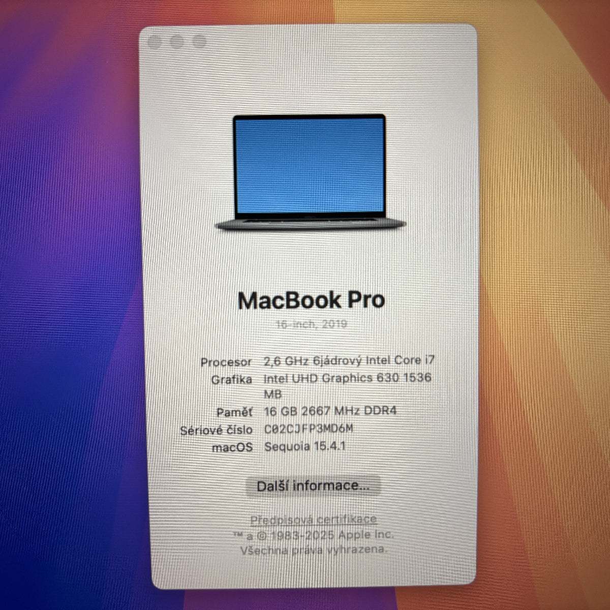 MacBook Pro 16" 2019 i7 / 16GB / 500GB / Pro 5300M
