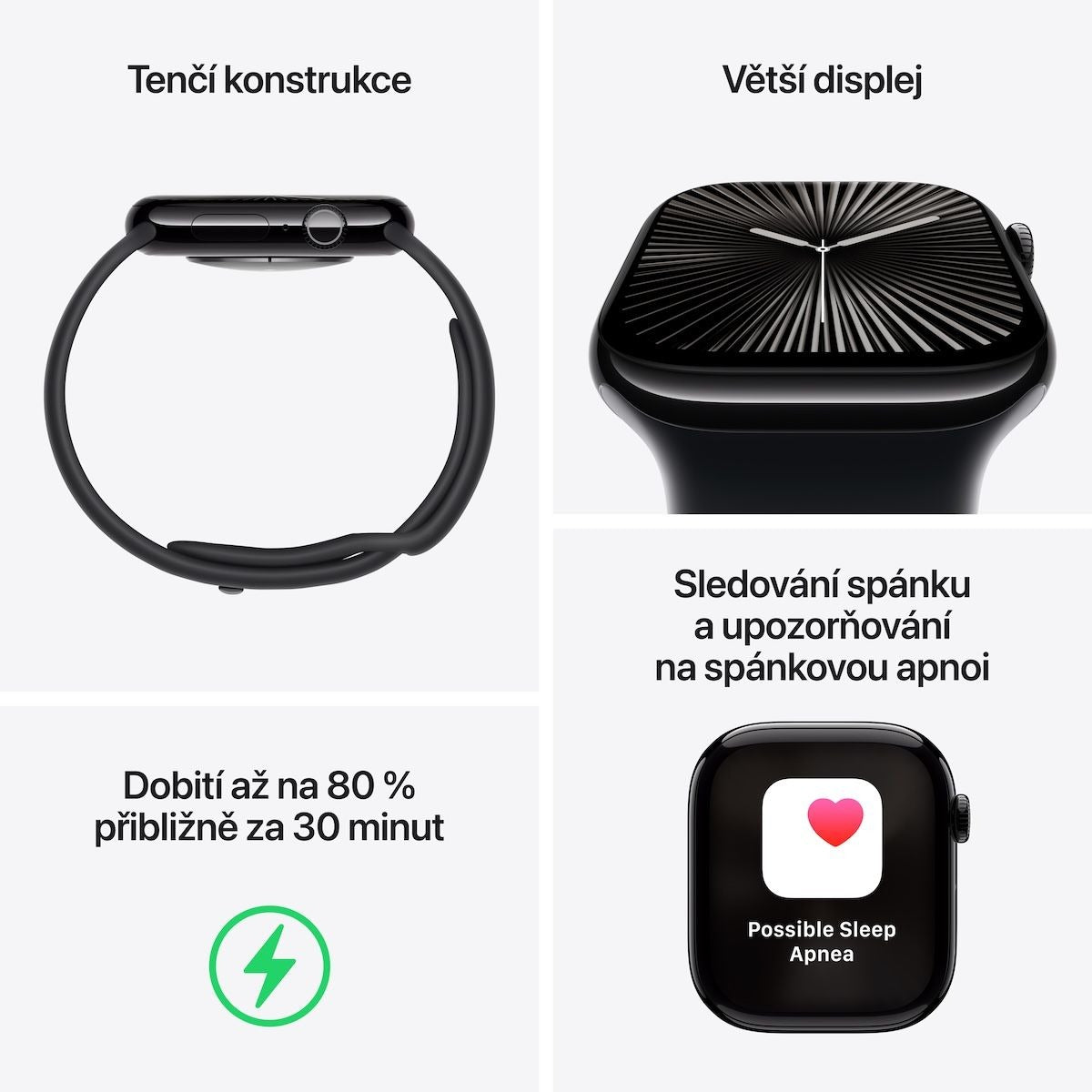 Apple Watch Series 10 GPS 42mm - Klavírně černé hliníkové pouzdro
