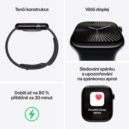 Apple Watch Series 10 GPS 42mm - Klavírně černé hliníkové pouzdro