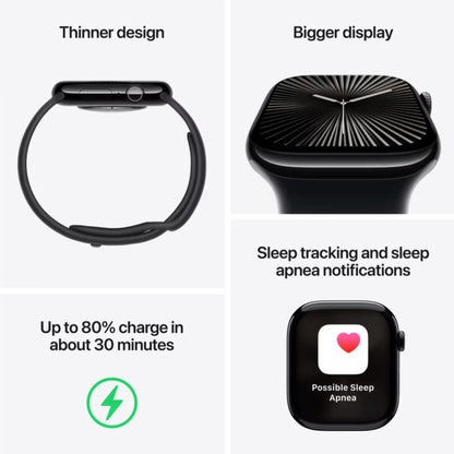 Apple Watch Series 10 GPS + Cellular 46mm - Klavírně černé hliníkové pouzdro
