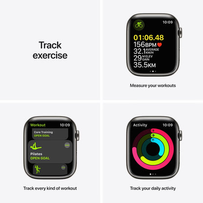 Apple Watch Series 7 GPS + Cellular 45mm - Grafitové pouzdro z nerezové oceli