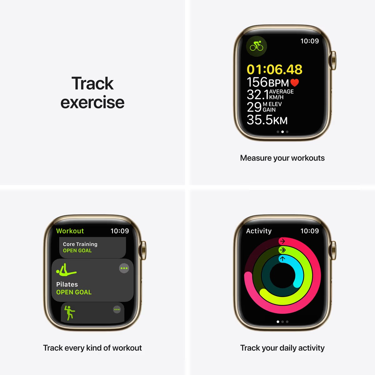 Apple Watch Series 7 GPS + Cellular 45mm - Zlaté pouzdro z nerezové oceli