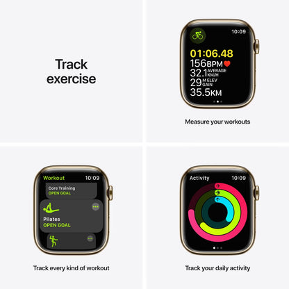 Apple Watch Series 7 GPS + Cellular 45mm - Zlaté pouzdro z nerezové oceli