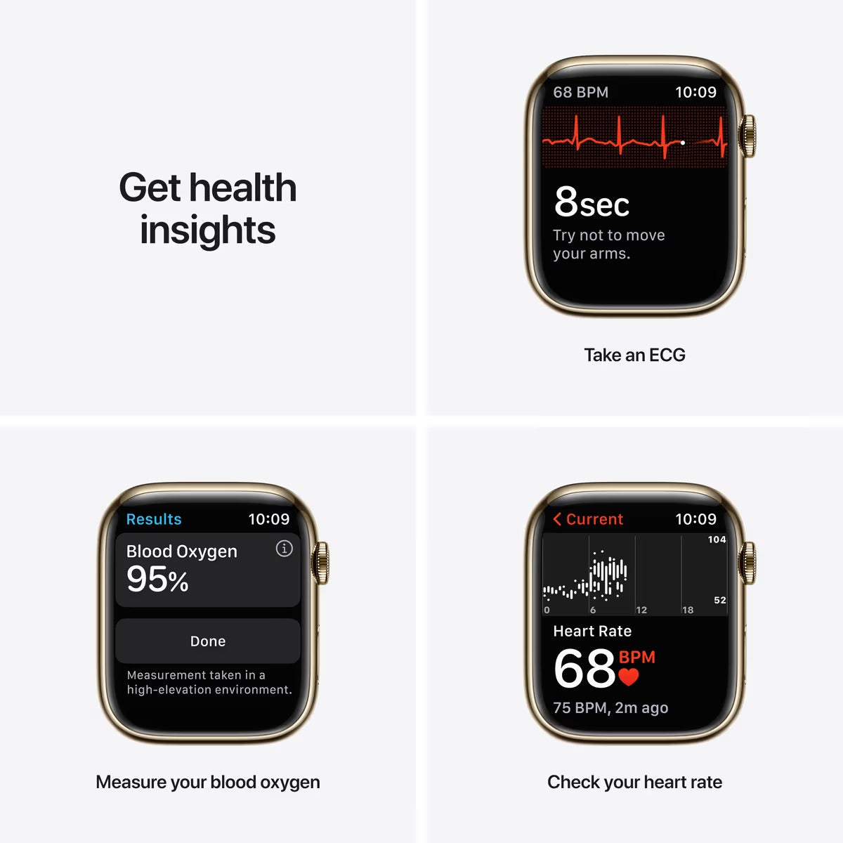 Apple Watch Series 7 GPS + Cellular 45mm - Zlaté pouzdro z nerezové oceli