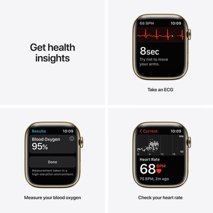 Apple Watch Series 7 GPS + Cellular 45mm - Zlaté pouzdro z nerezové oceli
