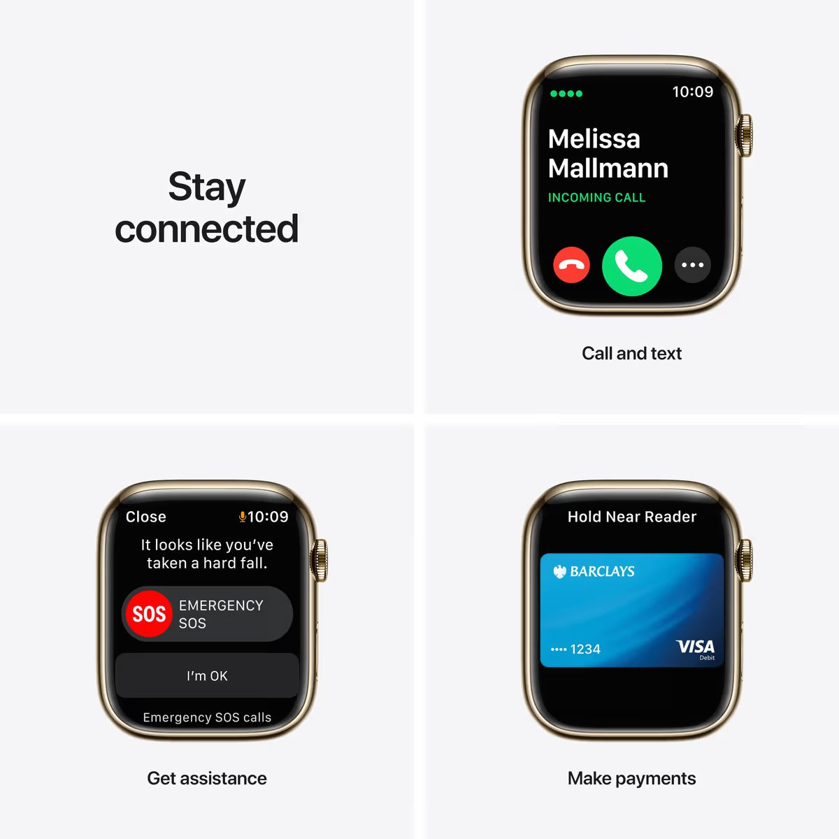Apple Watch Series 7 GPS + Cellular 45mm - Zlaté pouzdro z nerezové oceli