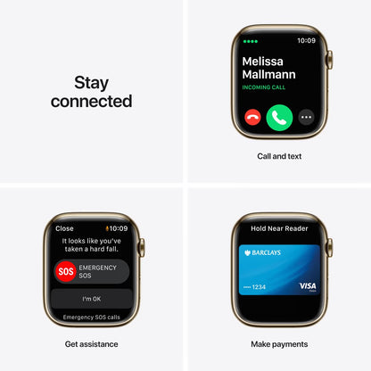 Apple Watch Series 7 GPS + Cellular 45mm - Zlaté pouzdro z nerezové oceli