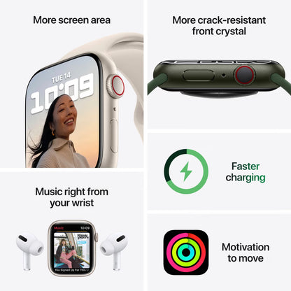 Apple Watch Series 7 GPS + Cellular 45mm - Zlaté pouzdro z nerezové oceli