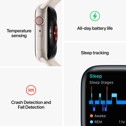 Apple Watch Series 8 GPS + Cellular 45mm - Temně inkoustové hliníkové pouzdro