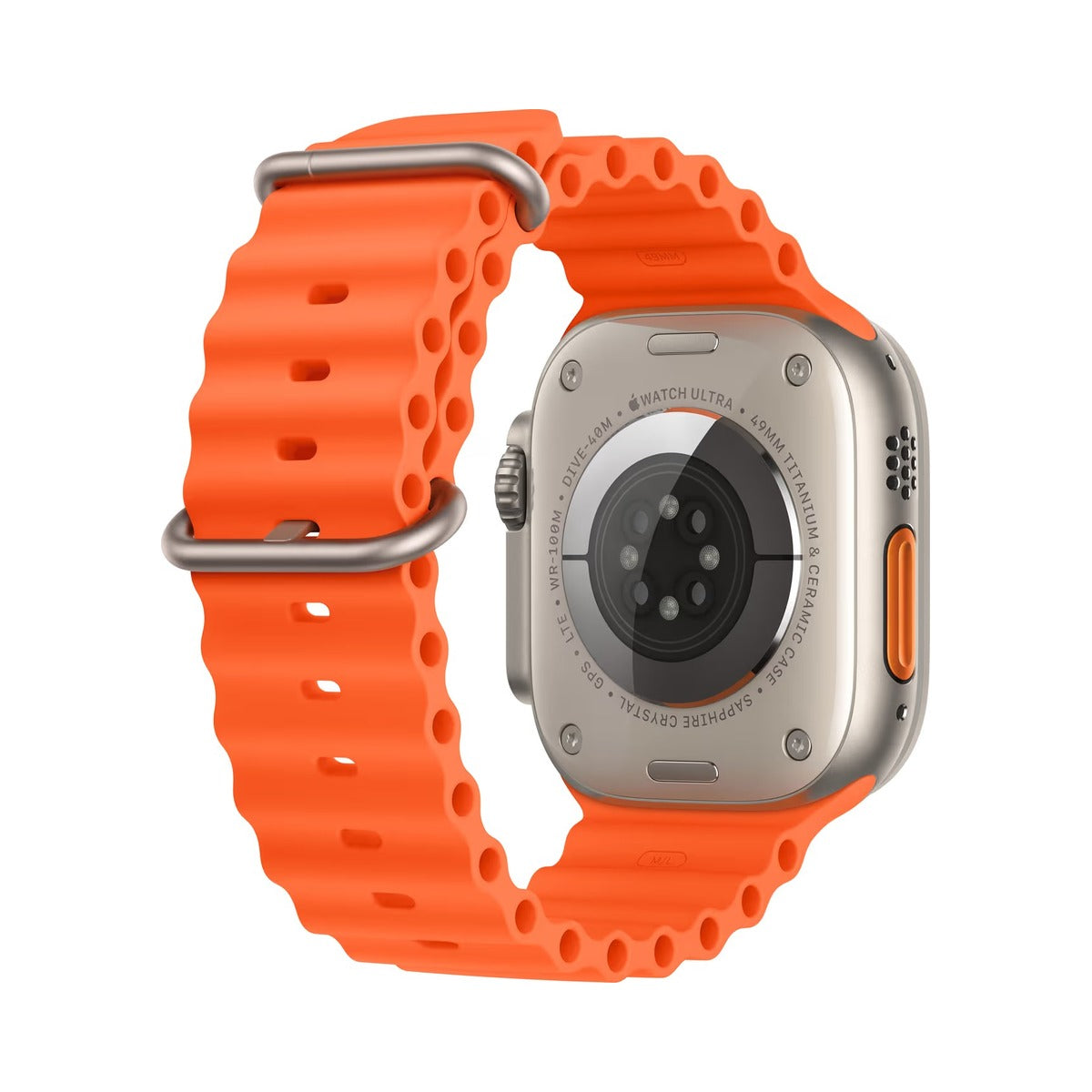 Apple Watch Ultra 2 GPS + Cellular 49mm - Titanové pouzdro s oranžovým oceánským řemínkem